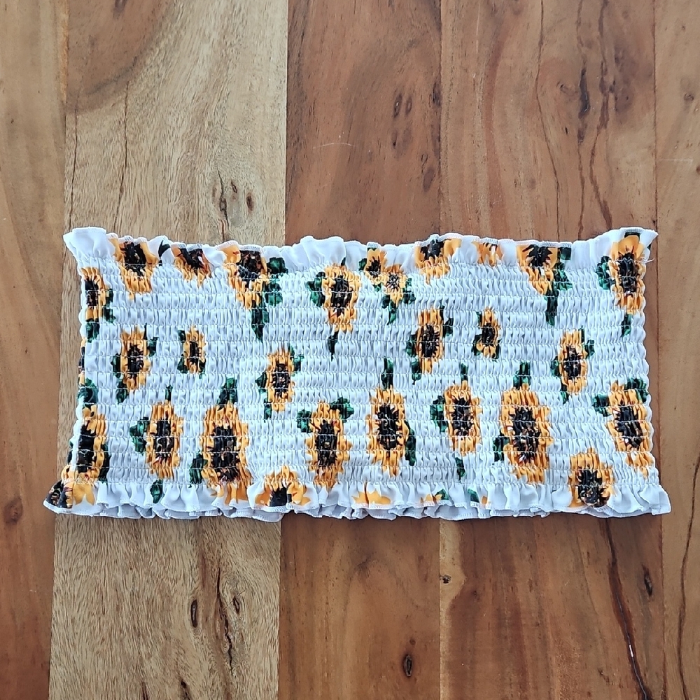 Smocked Sunflower Tube Top